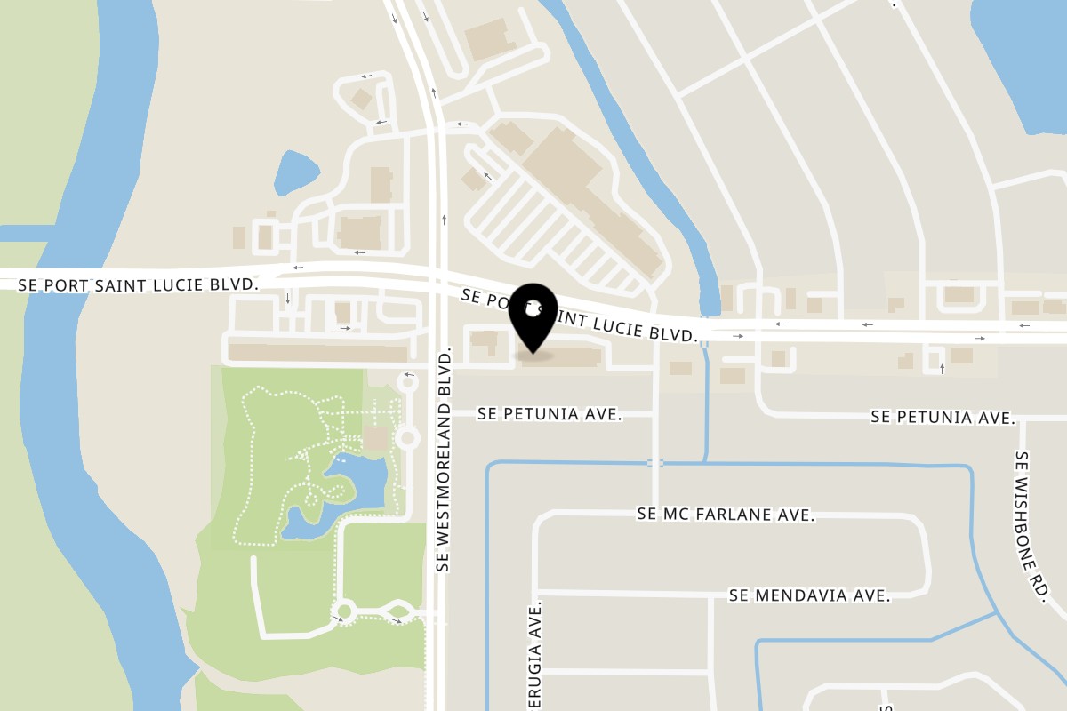 Map showing the location of Sushi Naiya on 1136 SE Port St Lucie Blvd in Port St. Lucie